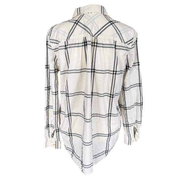 LOFT The Softened off white long sleeve collared button down tunic shirt small - Picture 4 of 10